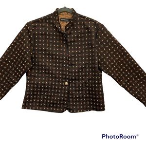 Khangura Women’s Long Sleeve Jacket One Button Front Abstract Design Large